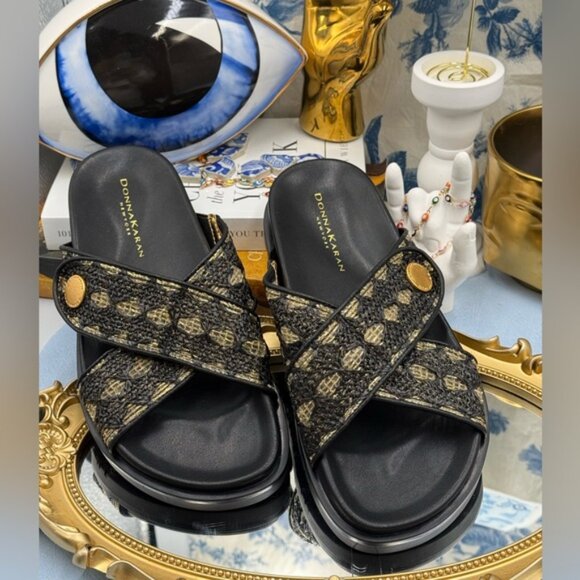 🆕 DONNA KARAN NEW YORK 🧿 NWOB Harisa X-Band Slip On Espadrille Sandal, Sz US 7 - Picture 6 of 15